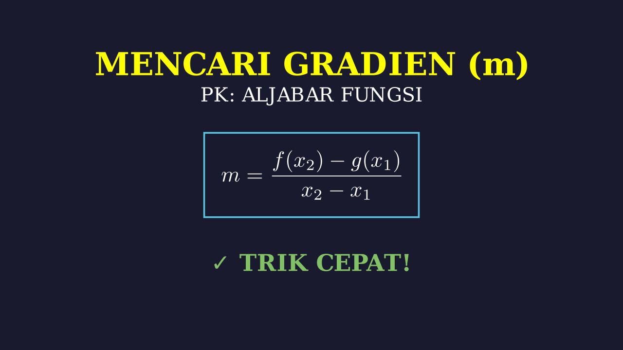 Menentukan Gradien m: Fungsi f(x) dan g(x)