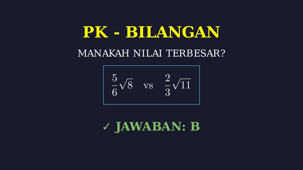 Menentukan Nilai Terbesar Bentuk Akar