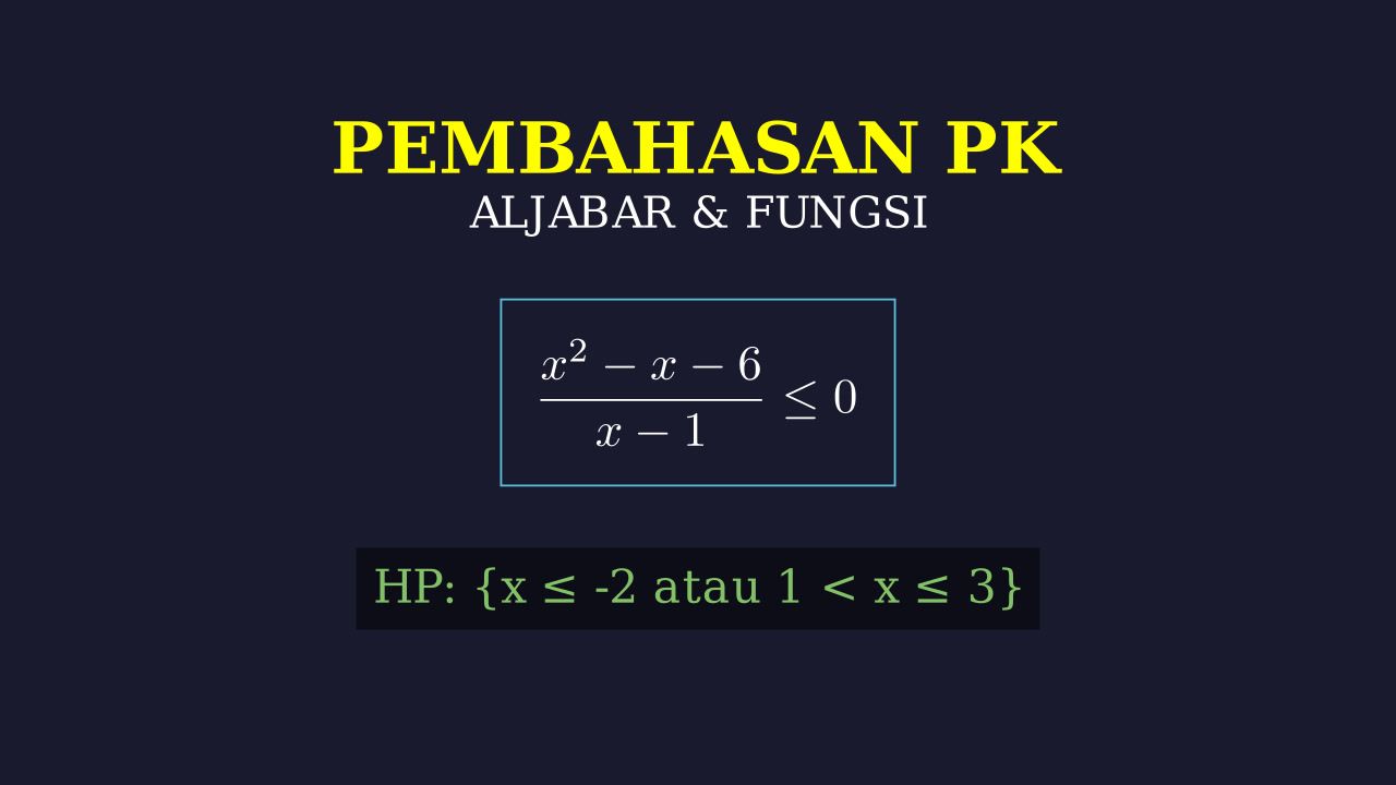 Menyelesaikan Pertidaksamaan Rasional