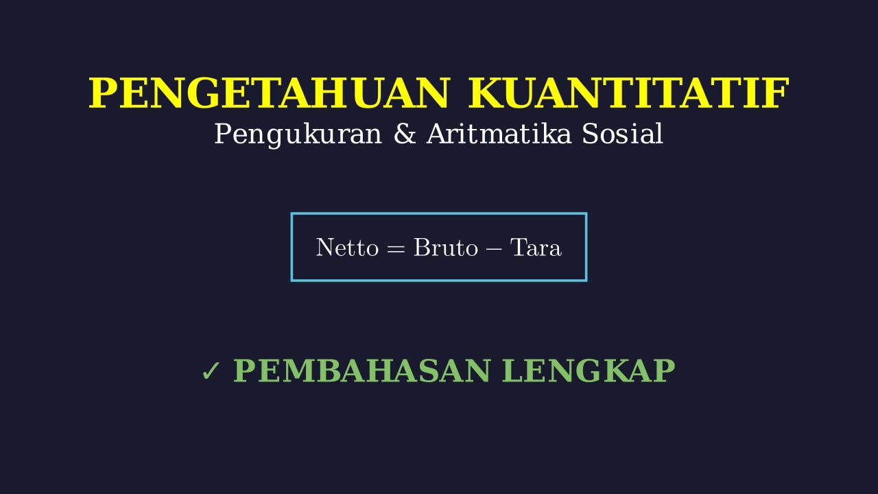 Pengukuran dan Aritmatika Sosial