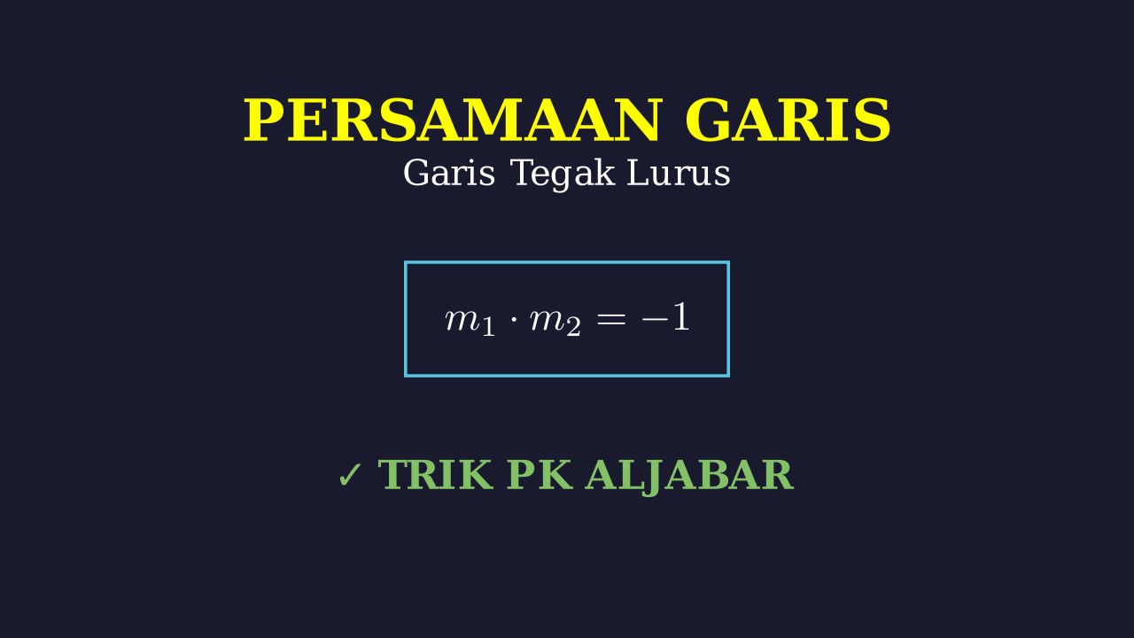 Persamaan Garis Tegak Lurus Melalui Satu Titik