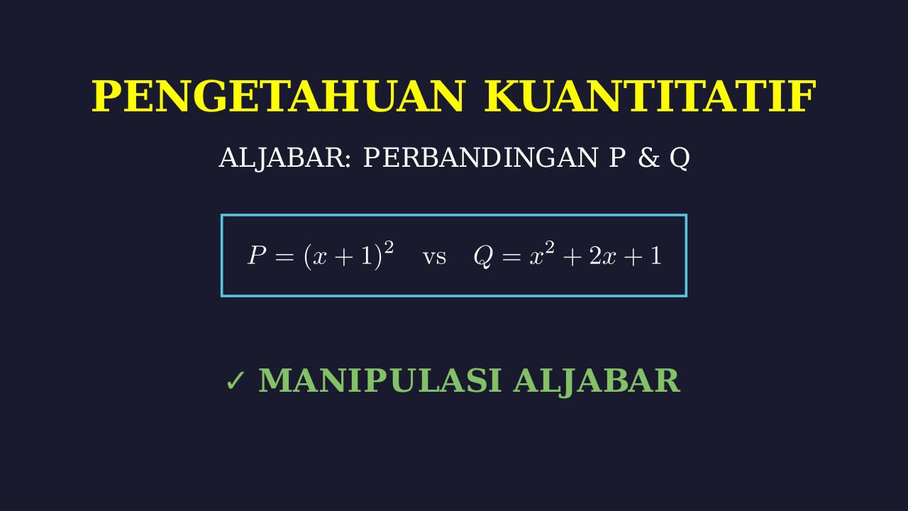 Membandingkan Ekspresi Aljabar