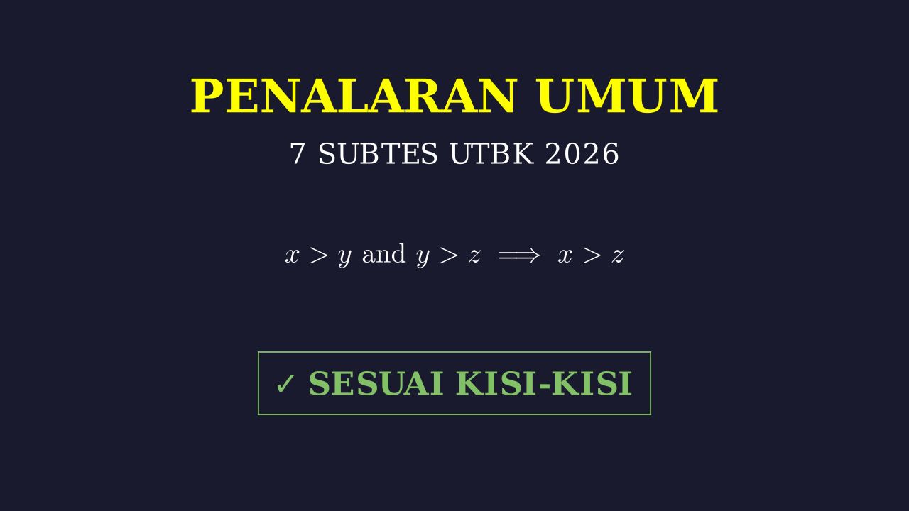 Pembahasan 7 Subtes UTBK 2026 Sesuai Kisi-Kisi