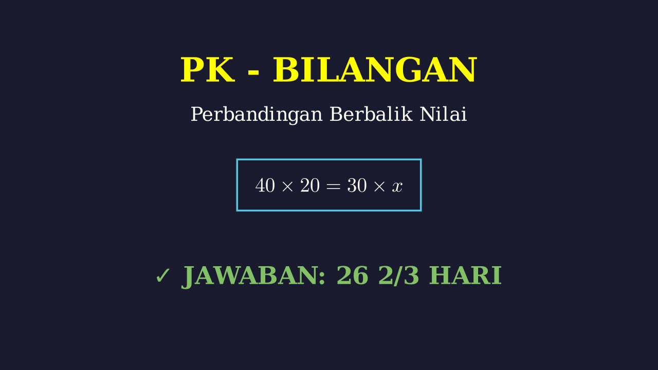 Perbandingan Berbalik Nilai: Persediaan Pakan