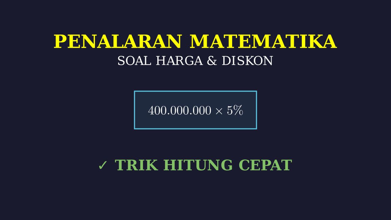 Menghitung Diskon dan DP Mobil
