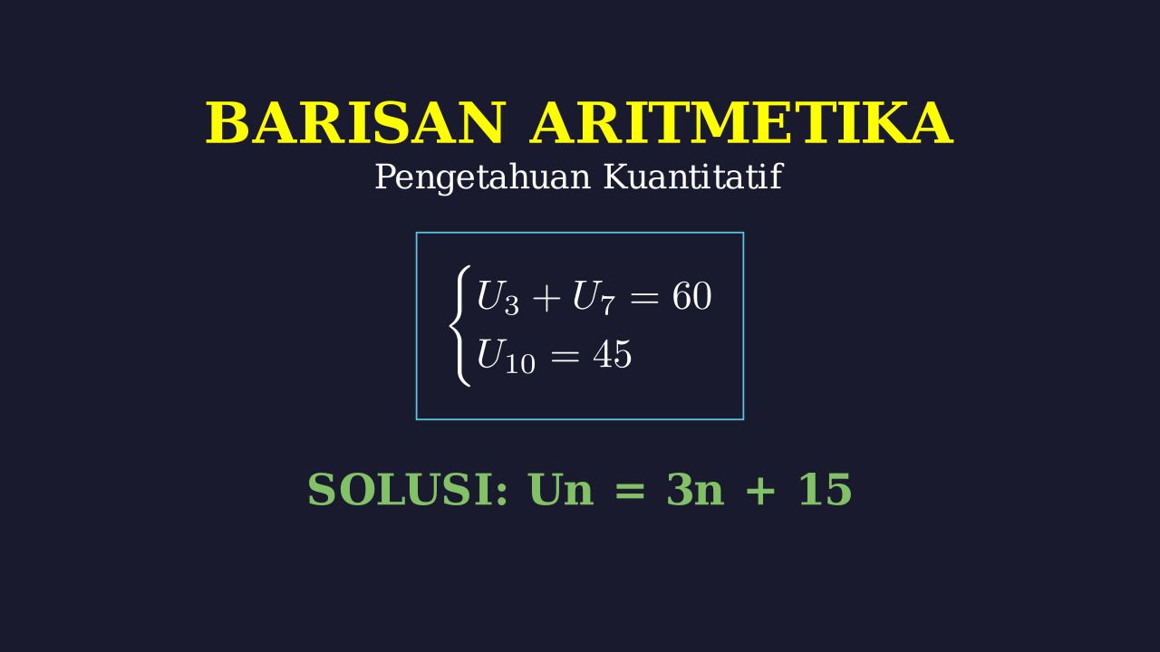 Menentukan Rumus Un Barisan Aritmetika