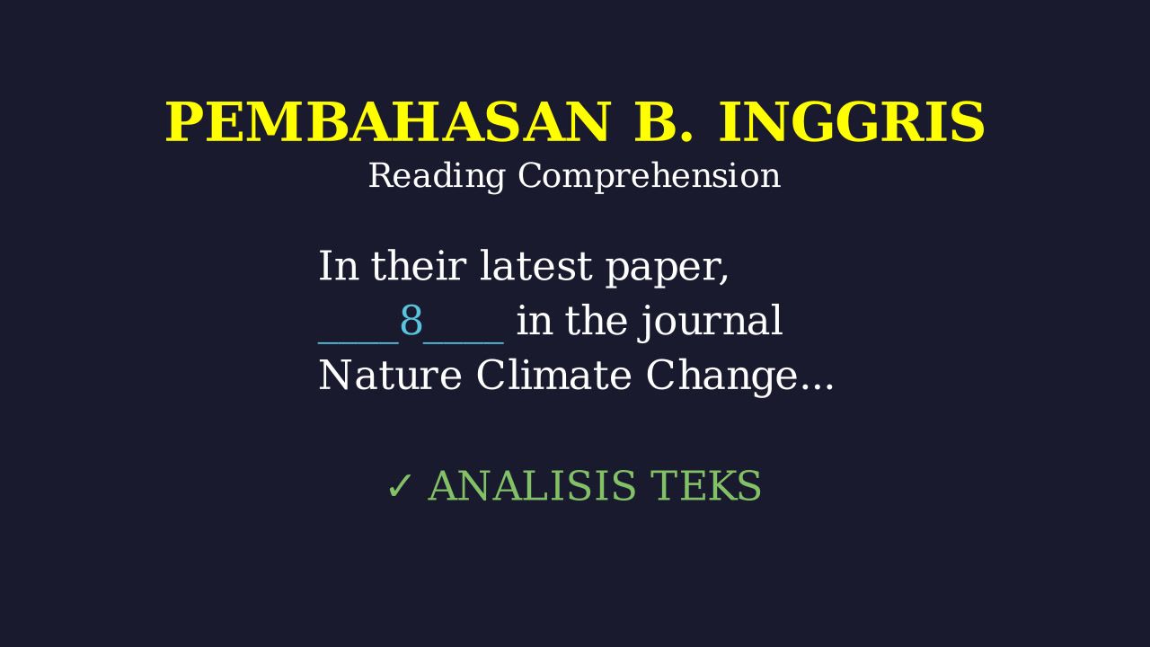 Pembahasan Soal: Nature Climate Change