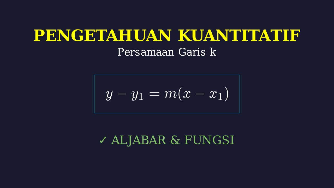Menentukan Persamaan Garis k