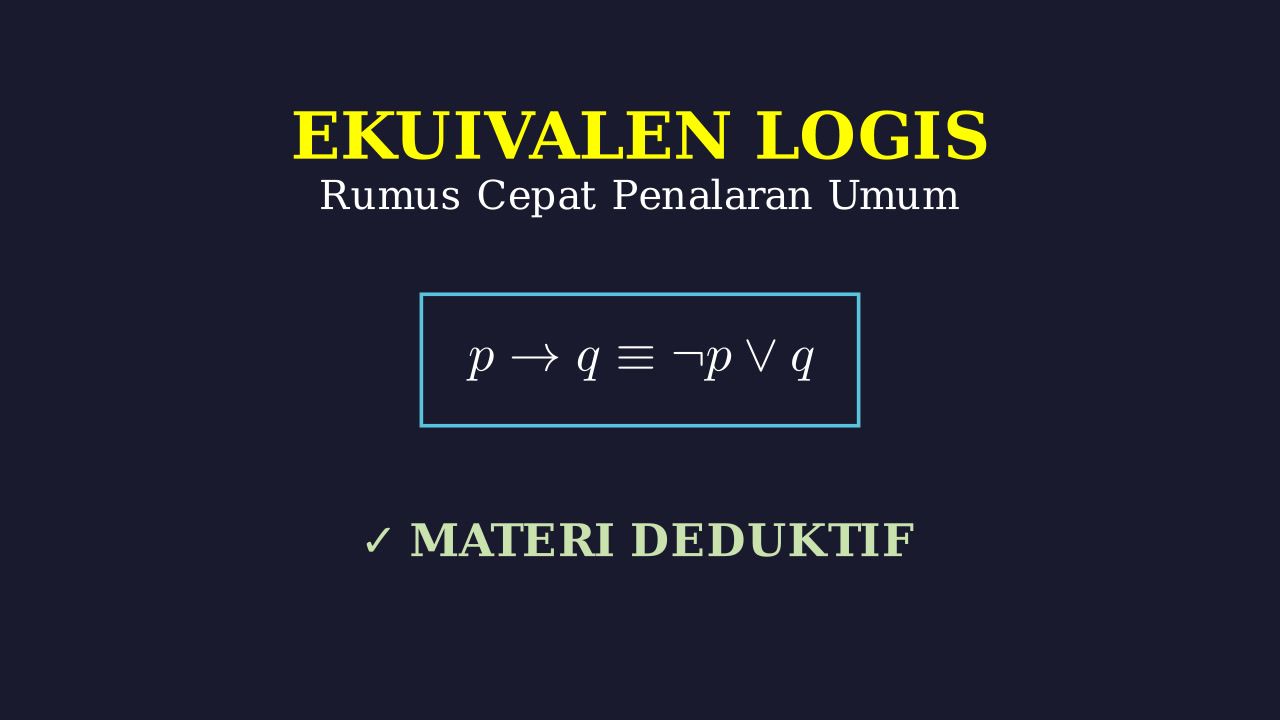 Rumus Ekuivalen Logis Sederhana