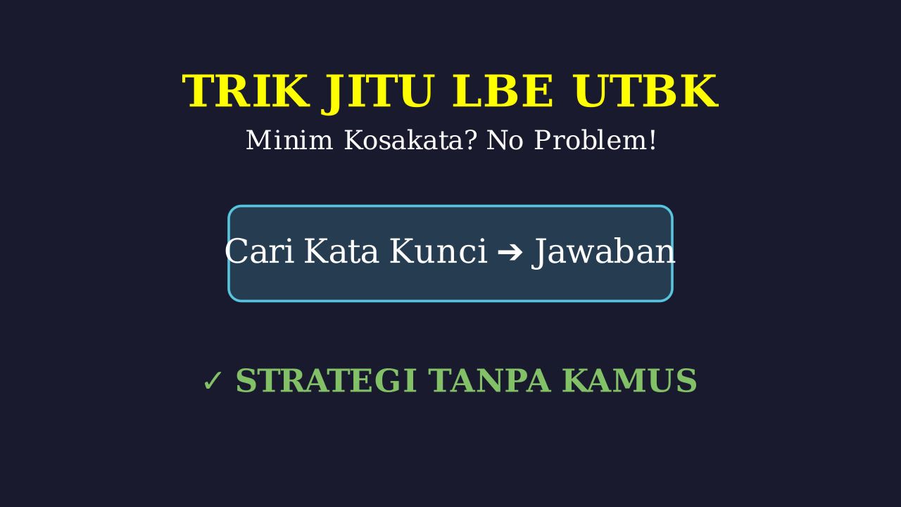 Trik Jitu UTBK LBE Minim Kosakata
