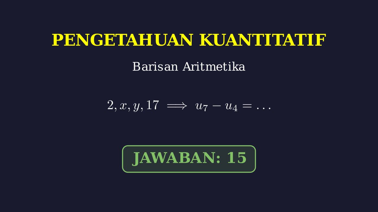 Barisan Aritmetika: Mencari Selisih Suku
