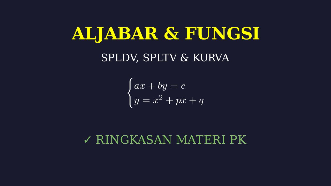 SPLDV, SPLTV, dan Analisis Fungsi Kurva