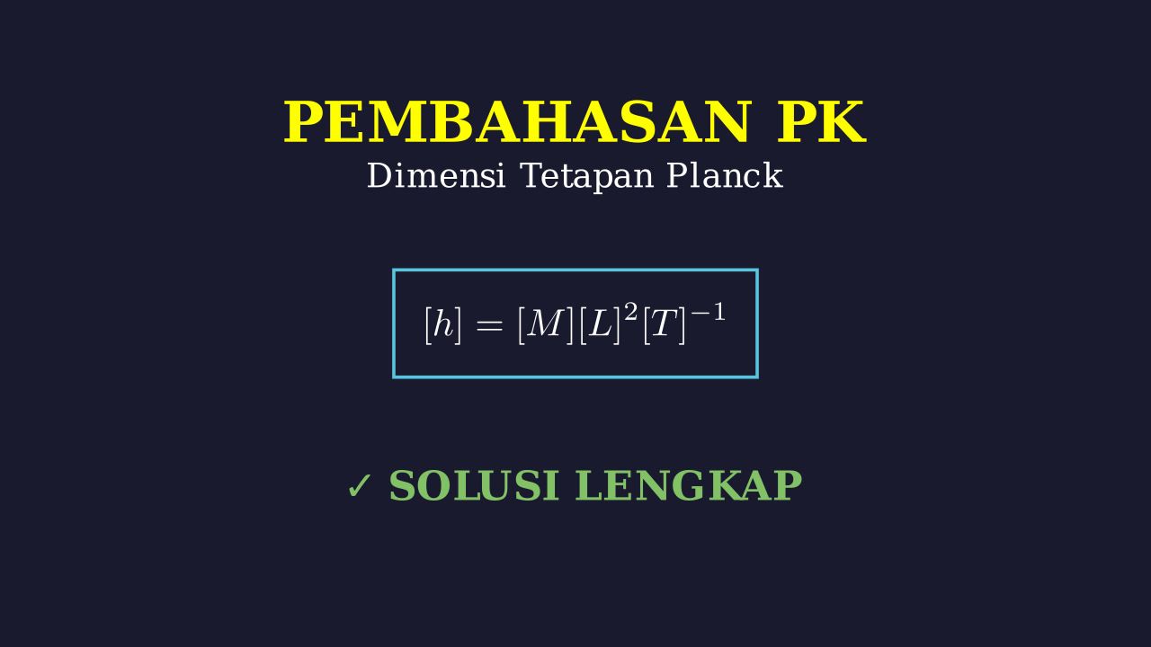 Dimensi Tetapan Planck