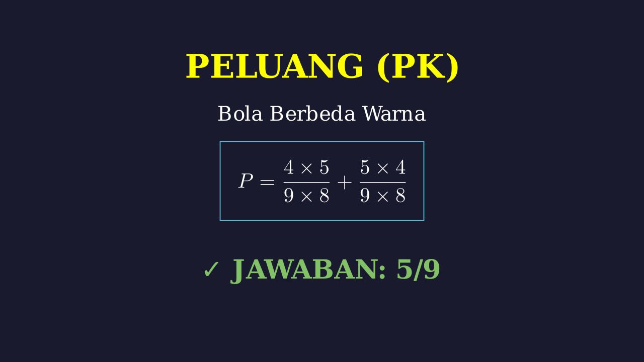 Peluang: Bola Berbeda Warna Tanpa Pengembalian