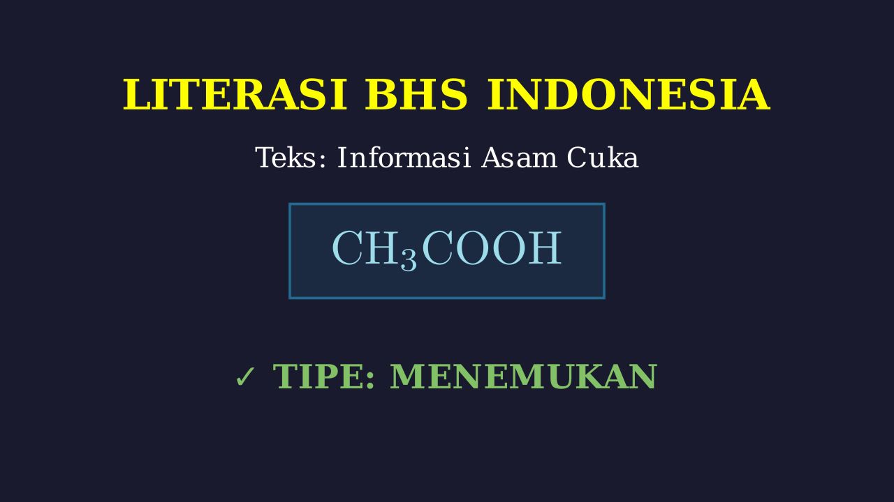 Mengenal Kandungan Asam Cuka