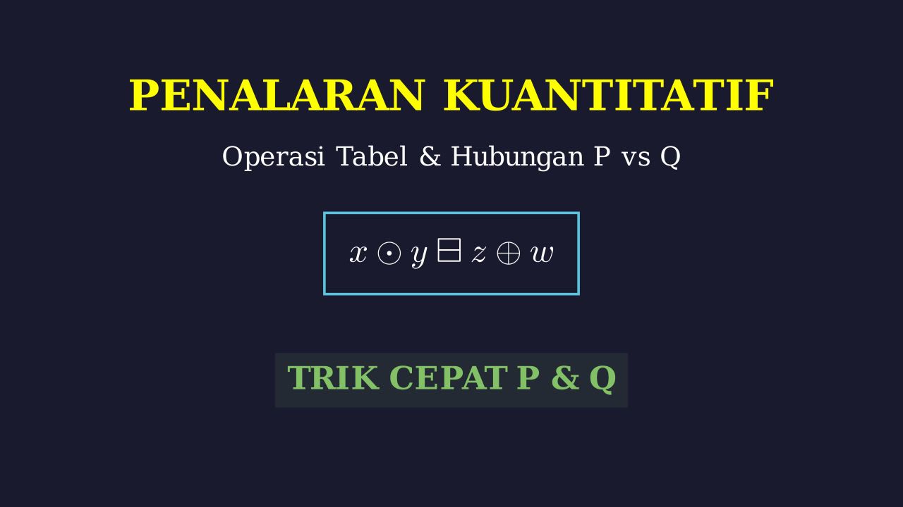 Tabel Operasi: Perbandingan Nilai P dan Q