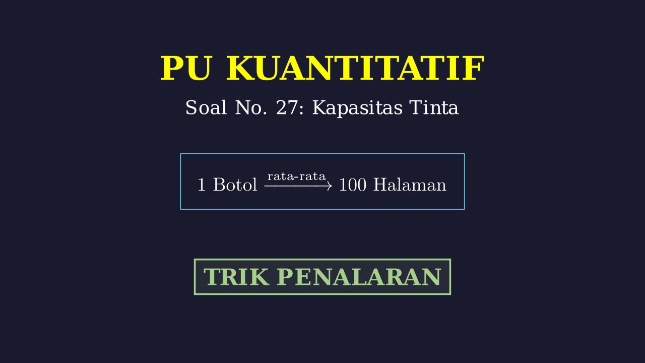 Soal Cerita: Rata-Rata Kapasitas Tinta