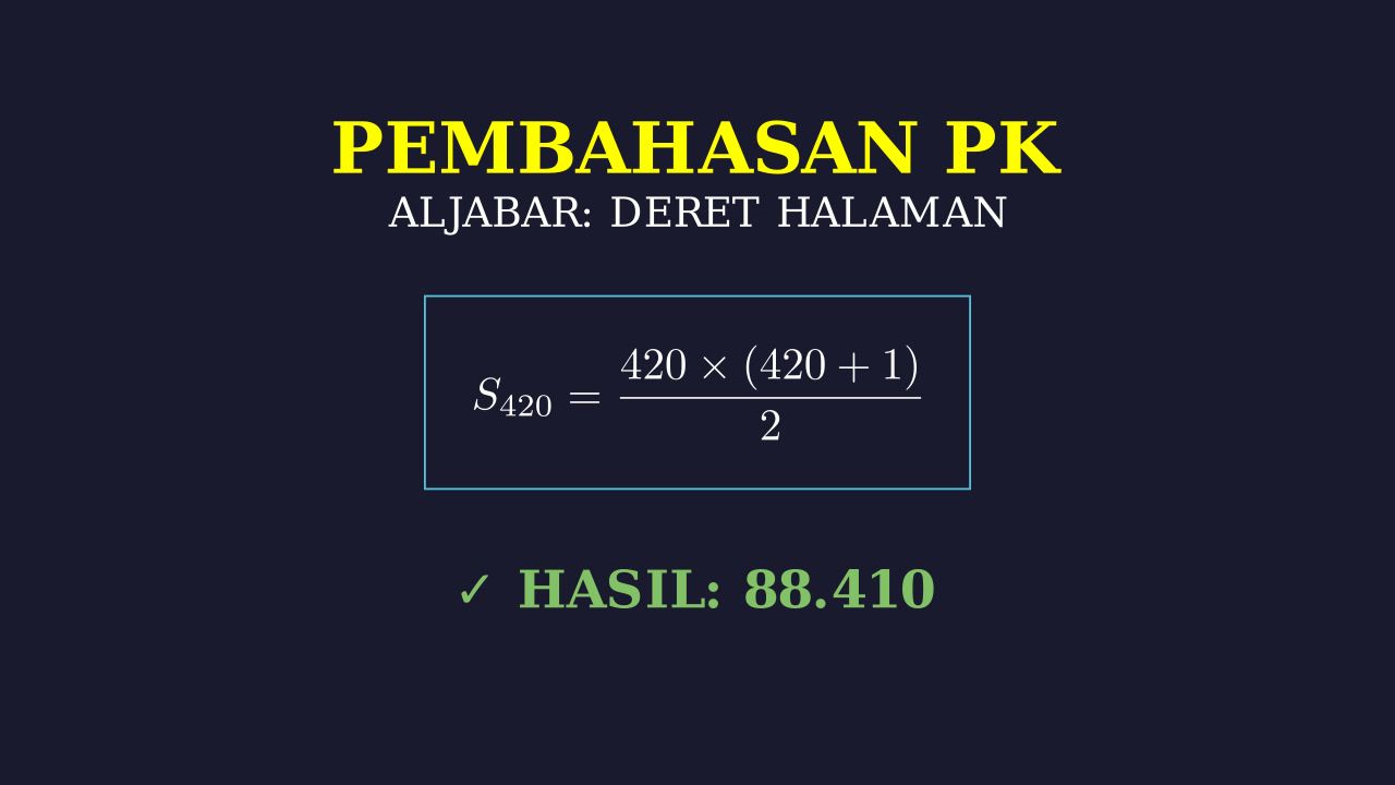 Menjumlahkan Deret Nomor Halaman