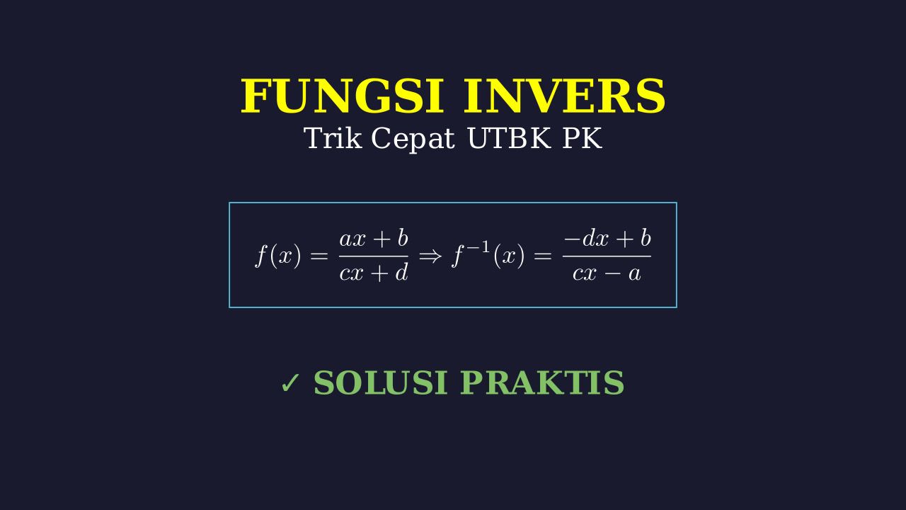 Fungsi Invers: Konsep & Tipe Soal UTBK
