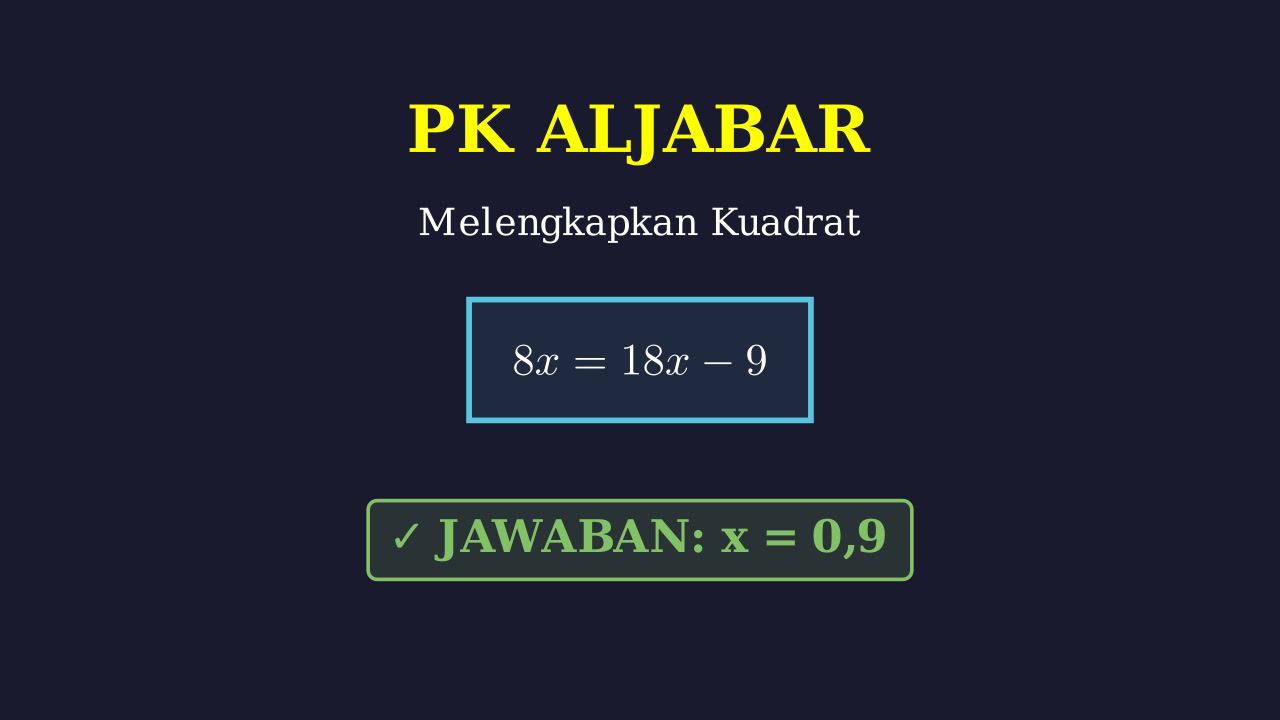 Melengkapkan Kuadrat Sempurna