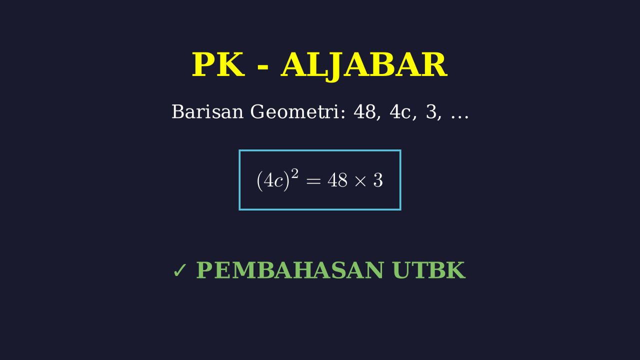 Barisan Geometri: Mencari Nilai c