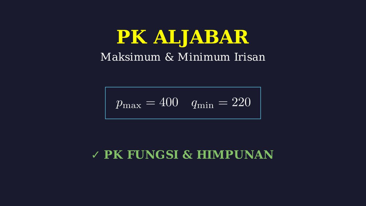 Nilai Maksimum dan Minimum Irisan Himpunan