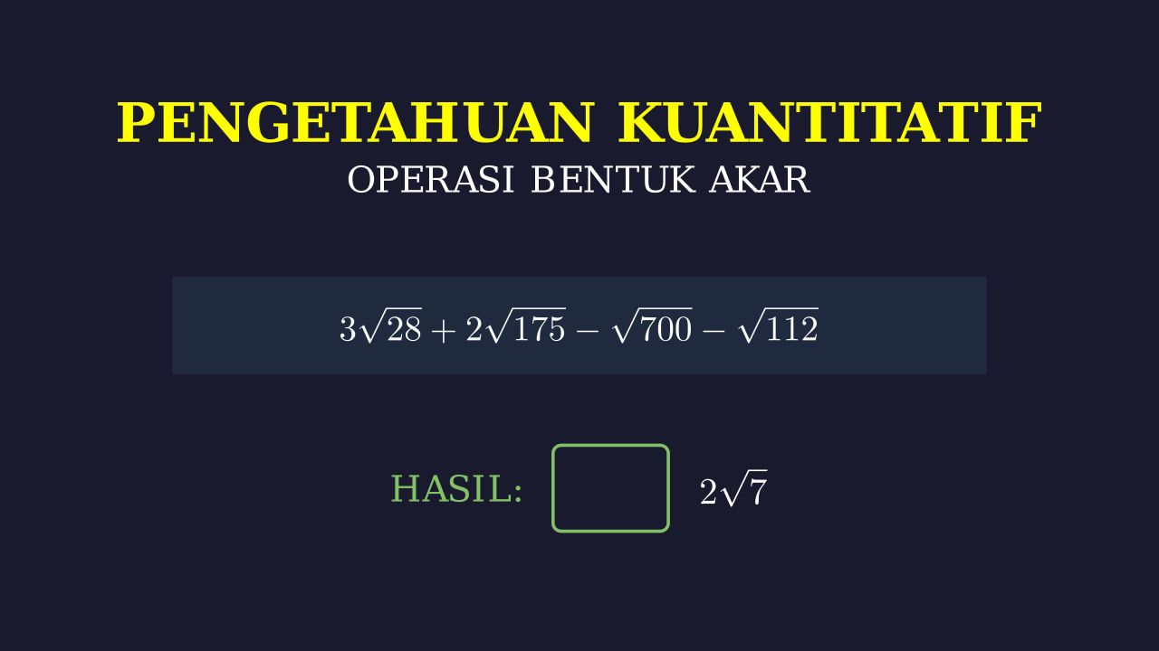 Latihan Soal: Bentuk Akar dan Perbandingan