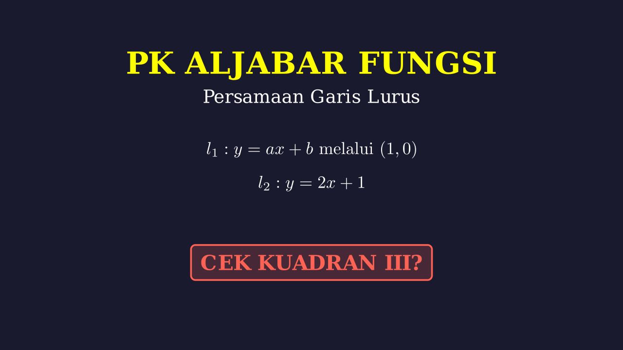 Titik Potong Garis di Kuadran III