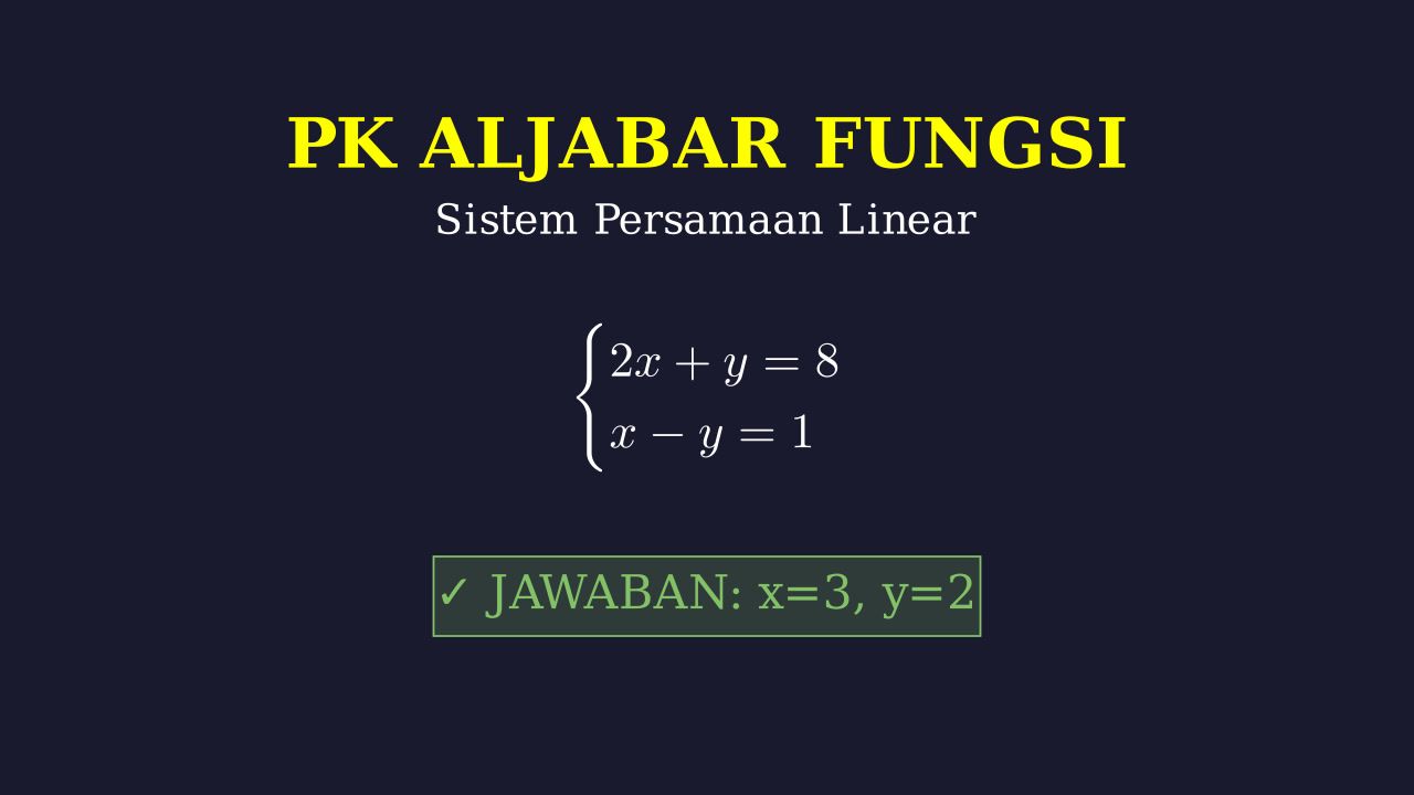 Menyelesaikan Sistem Persamaan Linear (SPLDV)