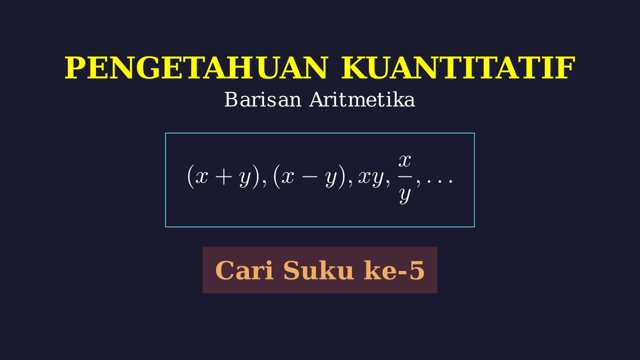 Menentukan Suku Ke-5 Barisan Aritmetika