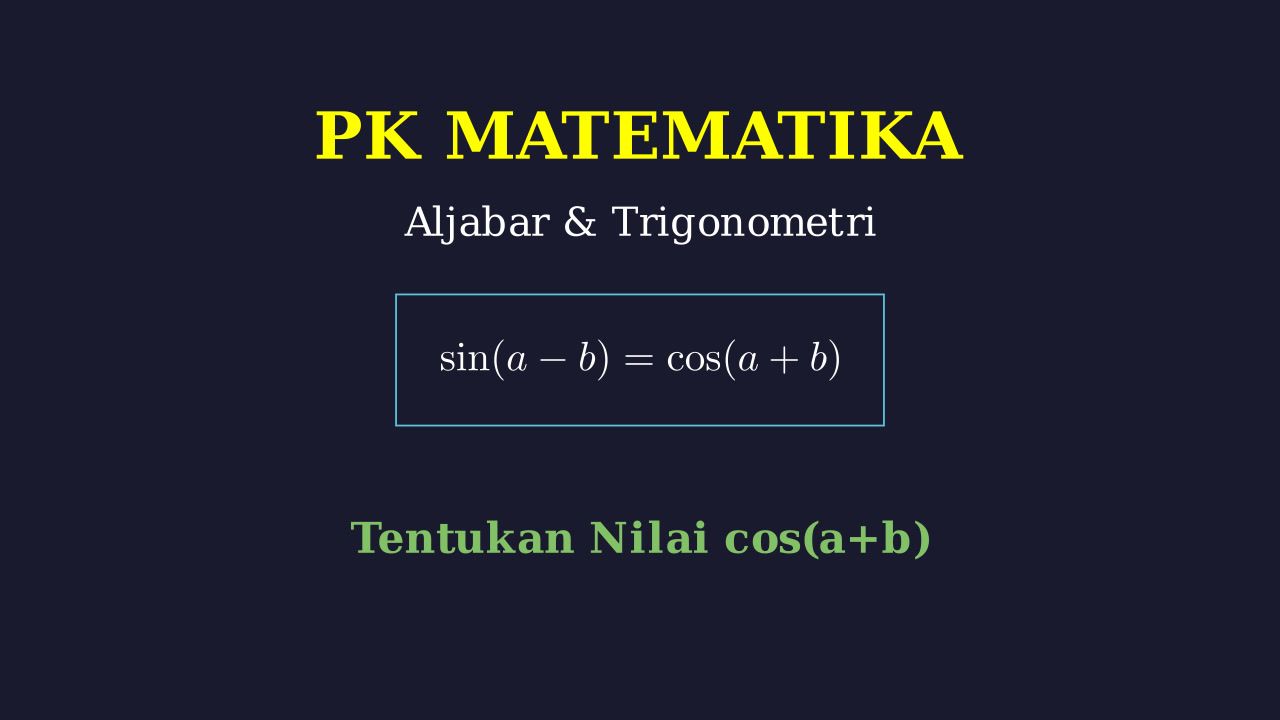 Persamaan Trigonometri: Nilai Cos(a + b)