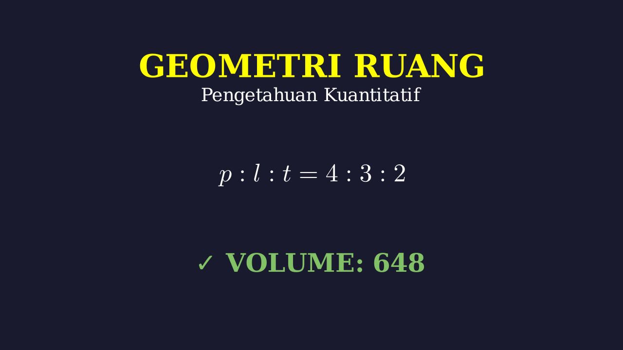 Volume Balok: Rasio Sisi dan Luas Permukaan