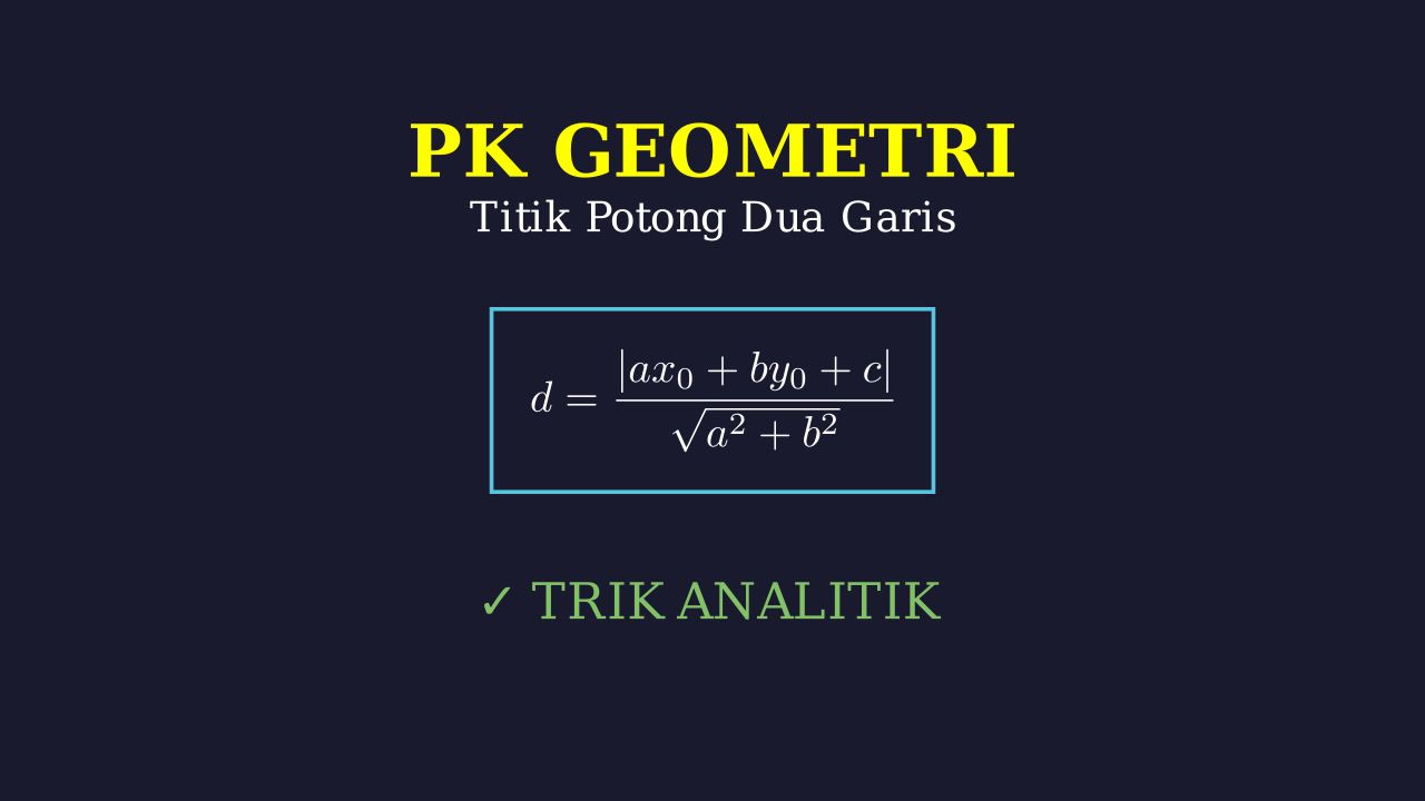 Titik Potong Dua Garis: Geometri Analitik