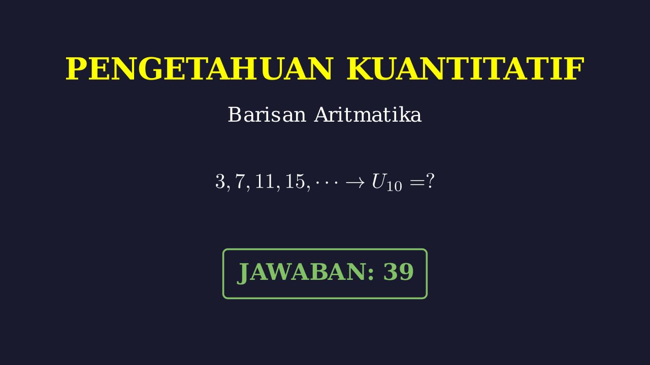 Suku Ke-10 Barisan Aritmatika