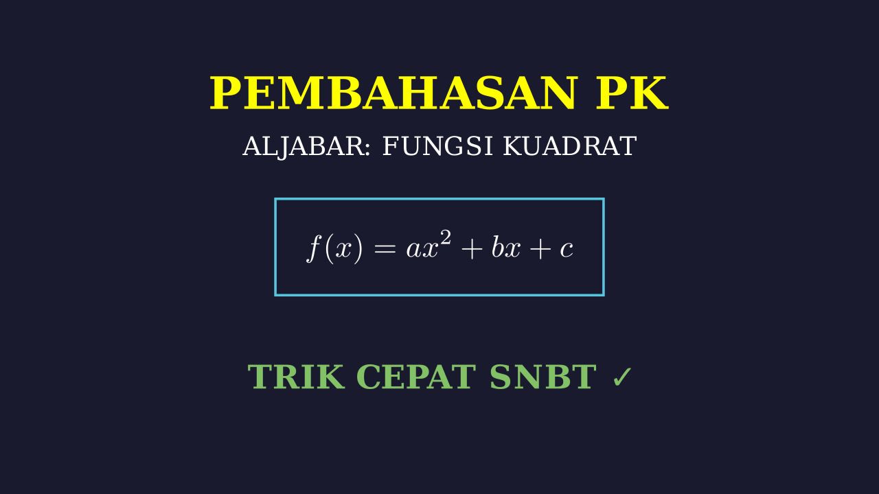 Pembahasan Soal SNBT: Fungsi Kuadrat