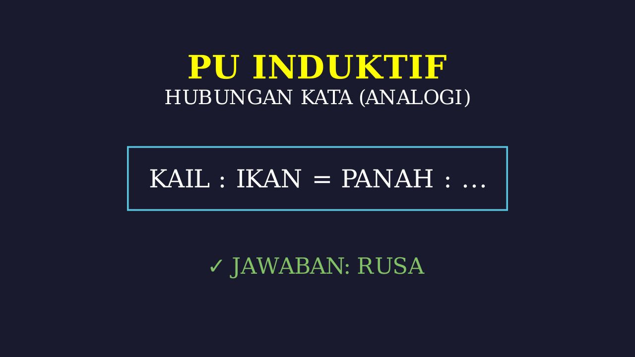 Analogi: Logika Hubungan Kata