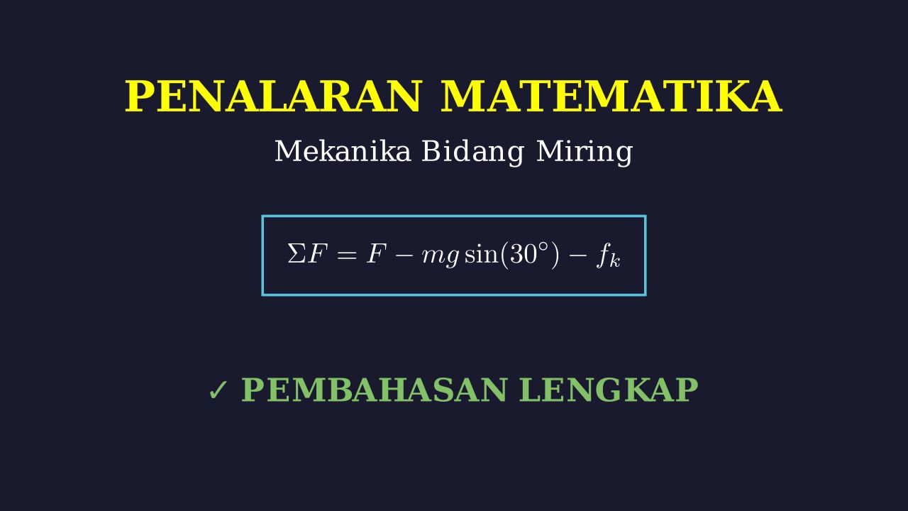 Dinamika: Benda Di Bidang Miring