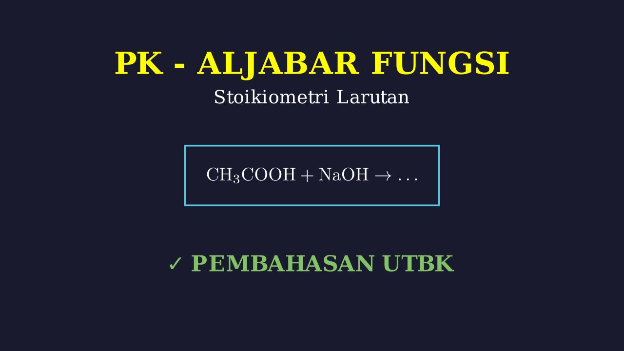 Reaksi Asam Lemah dan Basa Kuat