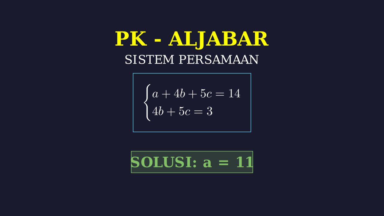 Sistem Persamaan Linear Tiga Variabel