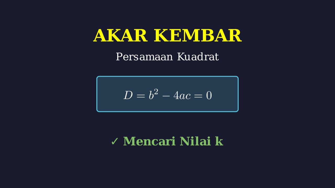 Menentukan Nilai k: Akar Kembar