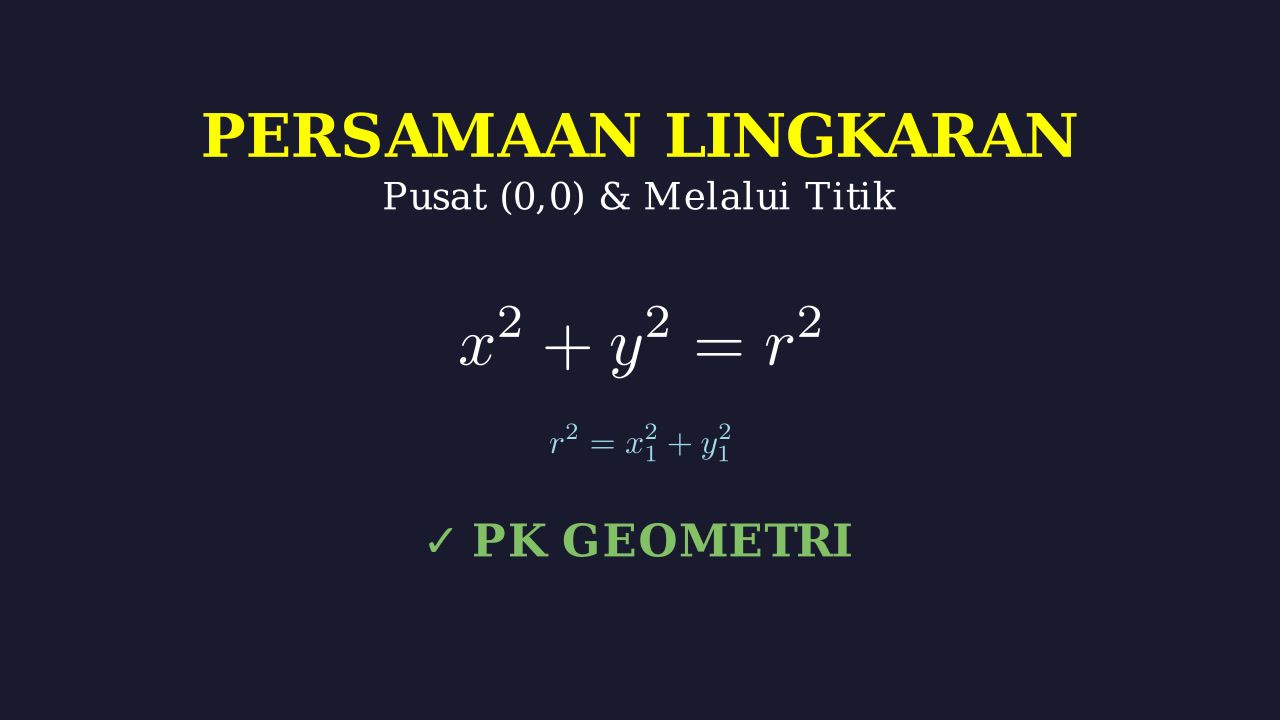 Persamaan Lingkaran Pusat (0,0)