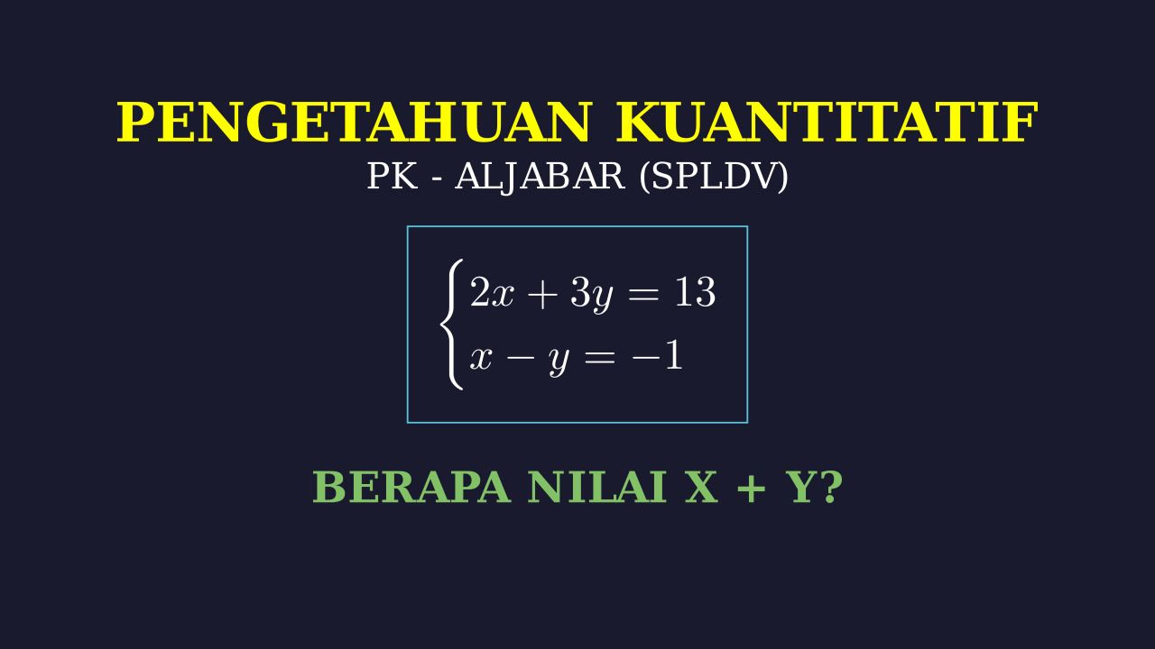 Menyelesaikan SPLDV