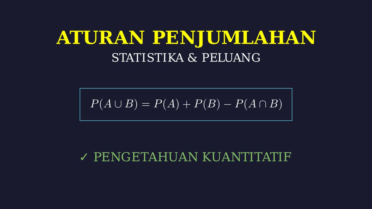 Aturan Penjumlahan Peluang