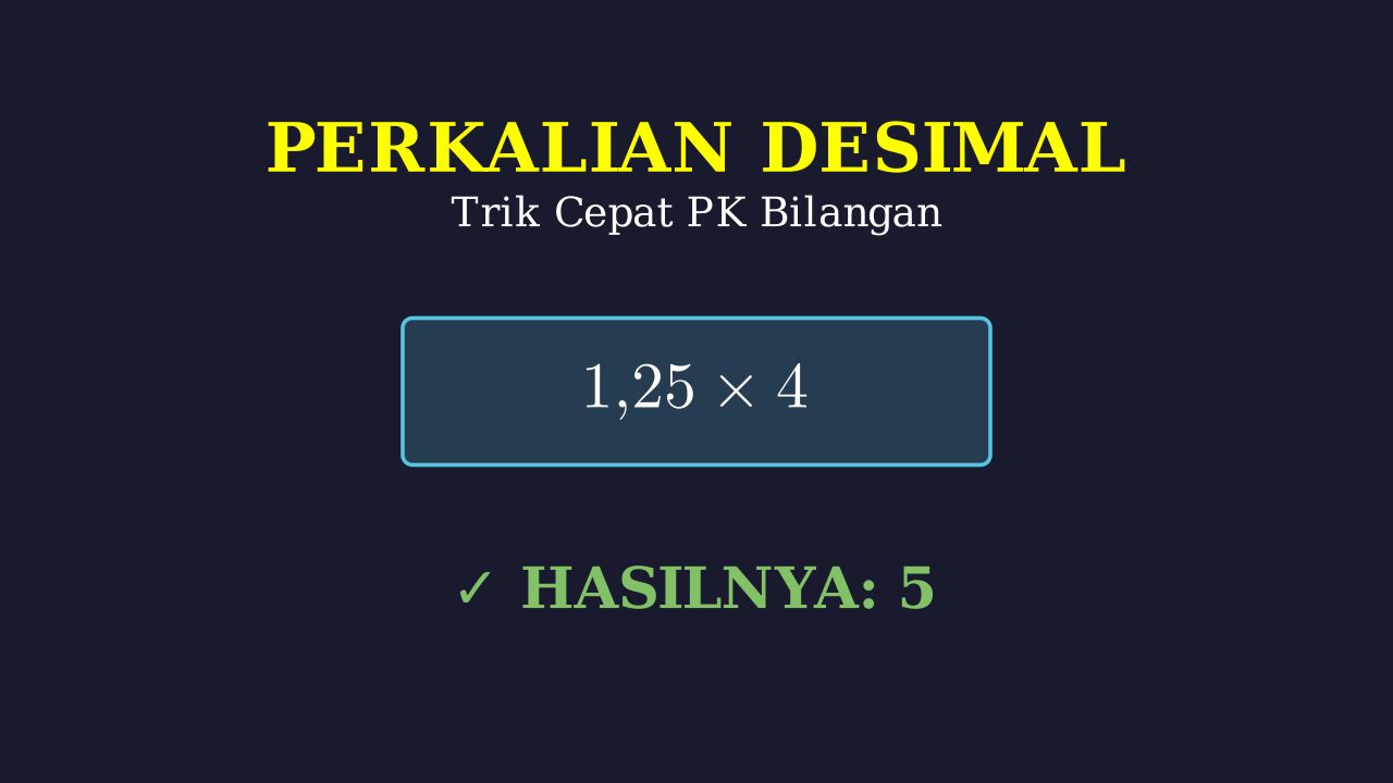 Perkalian Desimal: 1,25 x 4