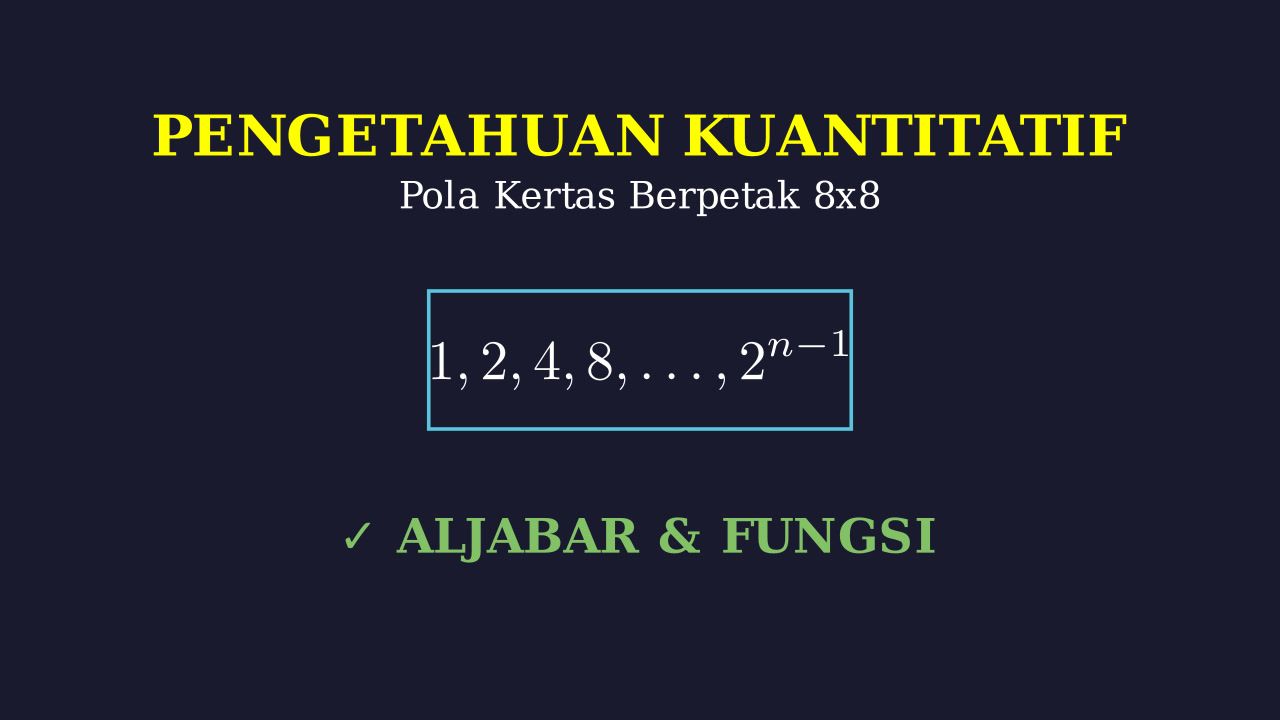 Pola Bilangan Kertas Berpetak