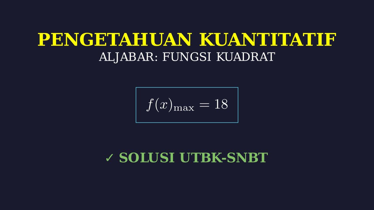 Nilai Maksimum Fungsi Kuadrat