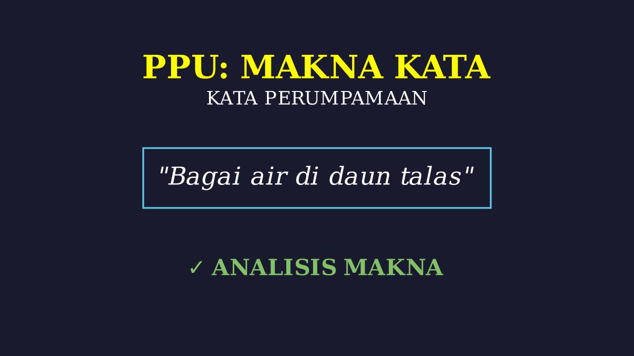Mengenal Kata Perumpamaan