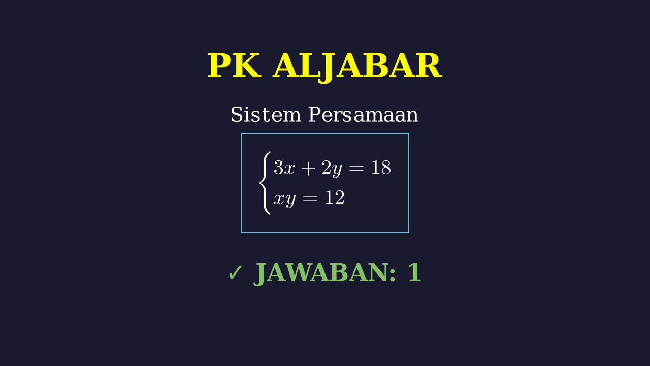 Sistem Persamaan: Mencari Nilai x - y