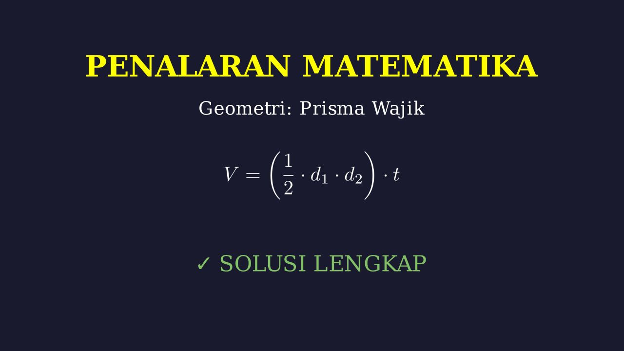 Menghitung Volume Prisma Alas Wajik