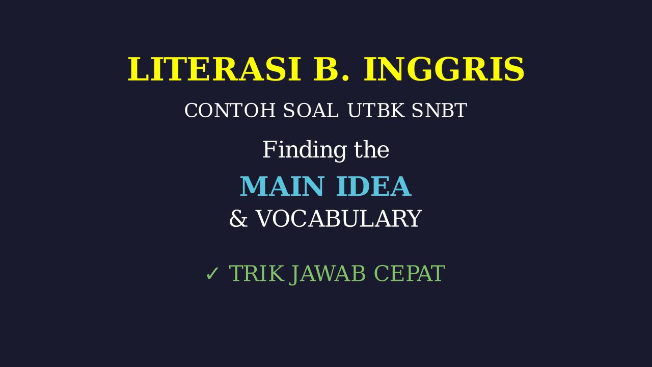 Latihan Soal LBE UTBK